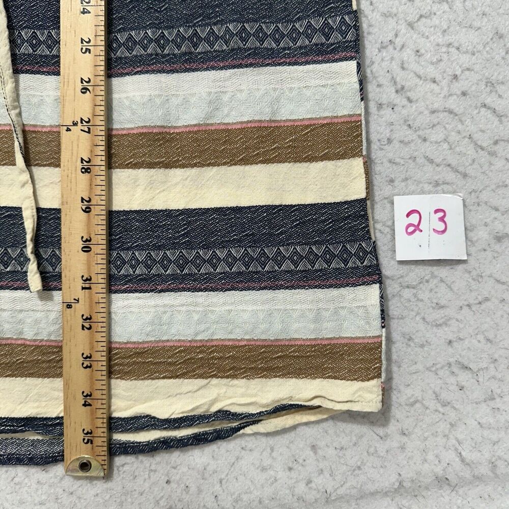 Mud Pie Women’s Medium A-Line Dress Cotton Textured Striped Collared Sleeveless - Picture 9 of 12